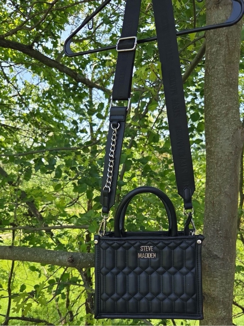 Steve Madden Black Quilted Mini Satchel crossbody new without tag